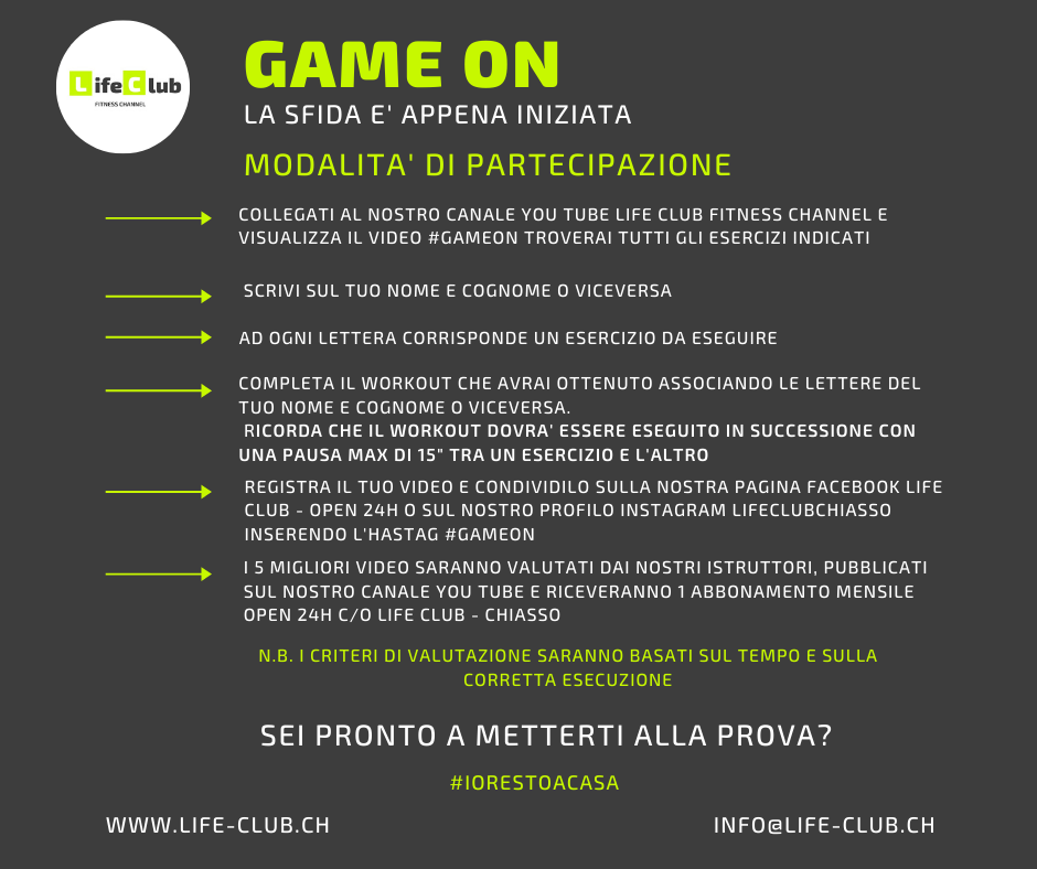 GameOn il primo fitness contest